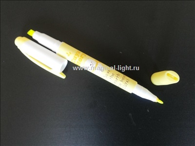 Флуоресцентный маркер 2-х сторонний жёлтый (Фм4/1жел)